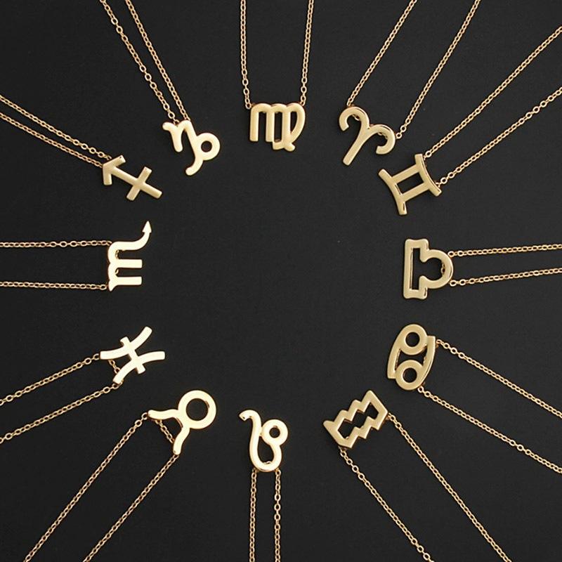 Explosive Twelve Constellation Necklace Pendant Aries Color Preserving Female Clavicle Chain Accessories