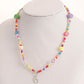 Jewelry Contrasting Color Rice Beads Beaded Necklace Female Bohemian Elastic Rope Handwoven DIY Necklace