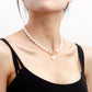 Jewelry ins simple imitation pearl love pendant necklace female clavicle chain sweet cool necklace choker