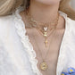 Jewelry Retro Portrait Tag Butterfly Necklace Women's French Style Stacked Cross Suit Necklace
