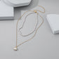Light luxury niche simple all-match net red necklace temperament double elegant small pearl pendant