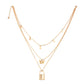 Retro fashion multi-layered simple butterfly small lock pendant necklace ins clavicle chain jewelry