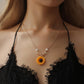 Creative Jewelry Necklace Pearl Sunflower Necklace Femininity Fashion Sunflower Pendant