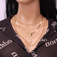 High-end multi-layer metal clavicle chain personality simple and indifferent peach heart moon pendant necklace