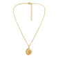 Fashion simple ladies metal hollow moon sun full diamond pendant necklace choker clavicle chain