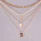 Jewelry Retro Portrait Gem Necklace Sweater Chain Female Personality Color Multi-layer Pearl Necklace