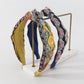 F4453 Bohemian Ethnic Exaggerated Colorful Headband Sequins Embroidered Fabric Knotted Headband Headdress