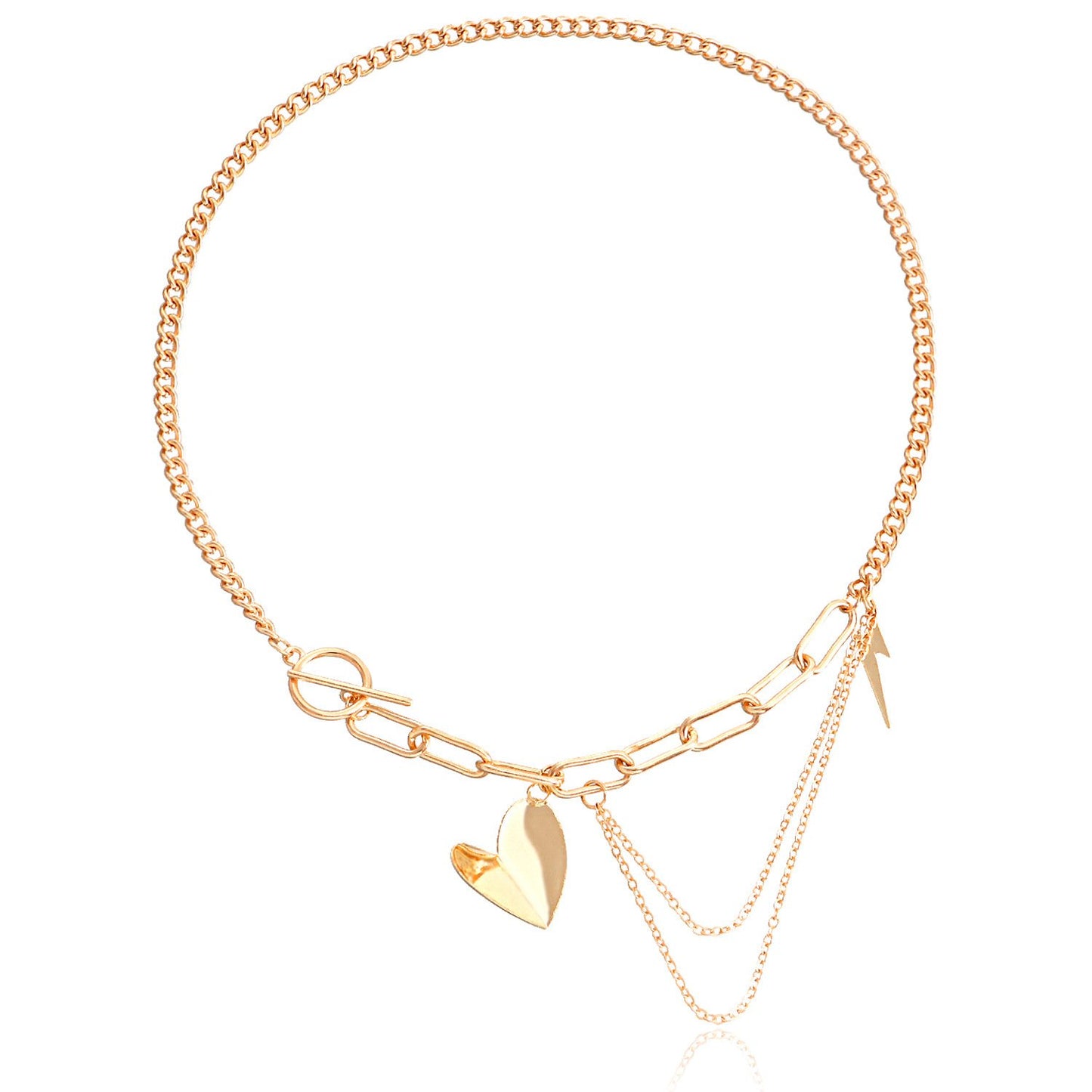 Jewelry Punk Clavicle Chain Ins Geometric Love Alloy Pendant Necklace Female