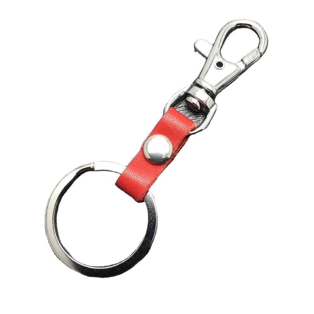 Top layer real cowhide waist pendant dog buckle key ring leather key chain jewelry accessories multi-color