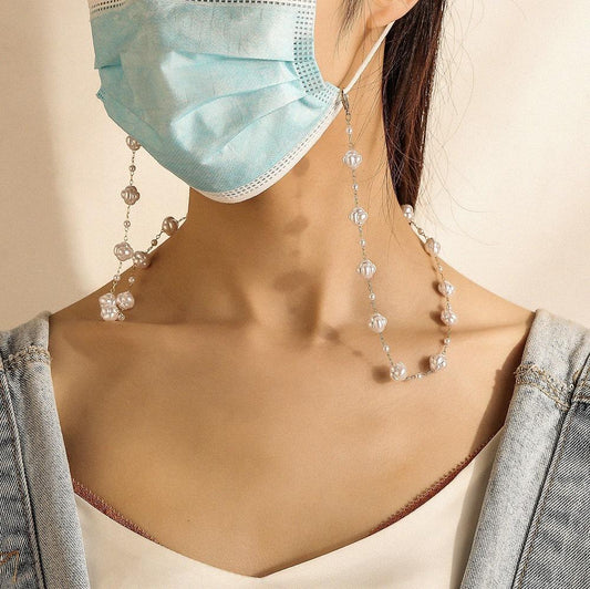Baroque special-shaped pearl flower mask chain simple temperament design sense glasses chain anti-lost chain accessories