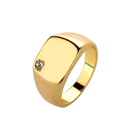 Fashion simple glossy ring personalized diamond men's hip-hop ring jewelry