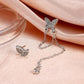 Ins cold asymmetric butterfly earrings Dongdaemun micro-inlaid zircon tassel earrings fashion earrings