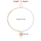 Jewelry Stereo Glossy Peach Heart Pendant Necklace Asymmetrical AB Style Pearl Small Hole Chain Necklace