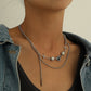 Jewelry punk trendy word tassel pendant necklace female luminous pearl diamond star pendant