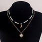 Jewelry bohemian mix and match color rice bead crescent moon devil's eye pendant necklace female