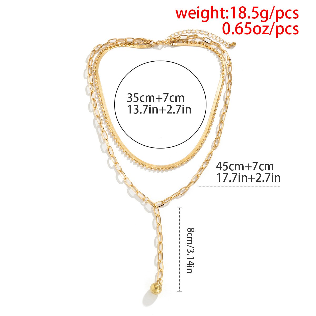 Jewelry Hip Hop Retro Snake Bone Chain Clavicle Necklace Simple Texture Metal Hanging Ball Necklace Female