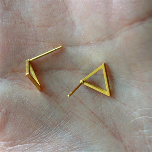 Simple Geometric Earrings Classic Triangle Versatile Ear Stud Earrings Small Jewelry