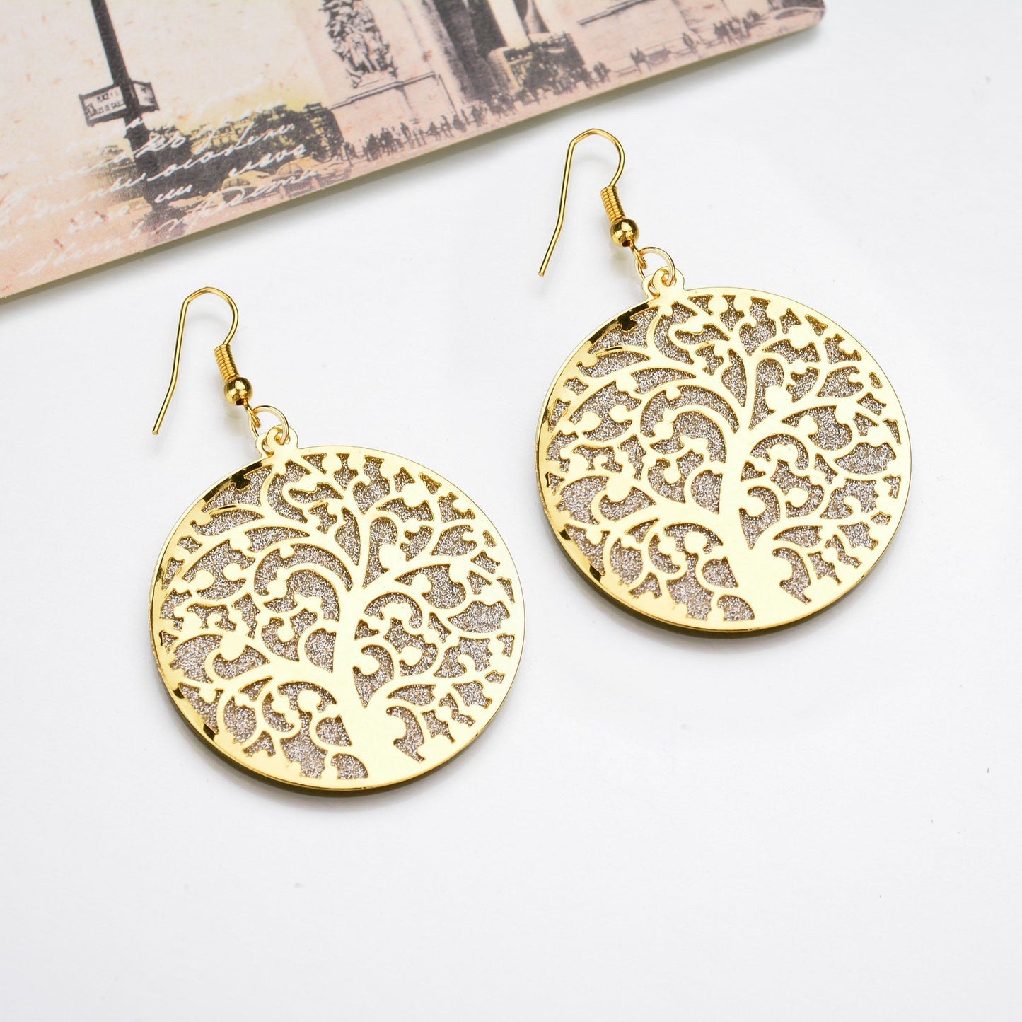 Year Fashion Popular Elements Hollow Tree Frosted Earrings Ladies Earrings