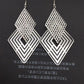 Rhombus Hollow Long Earrings Ladies Multi-level Metal Earrings Exaggerated Geometric Earrings