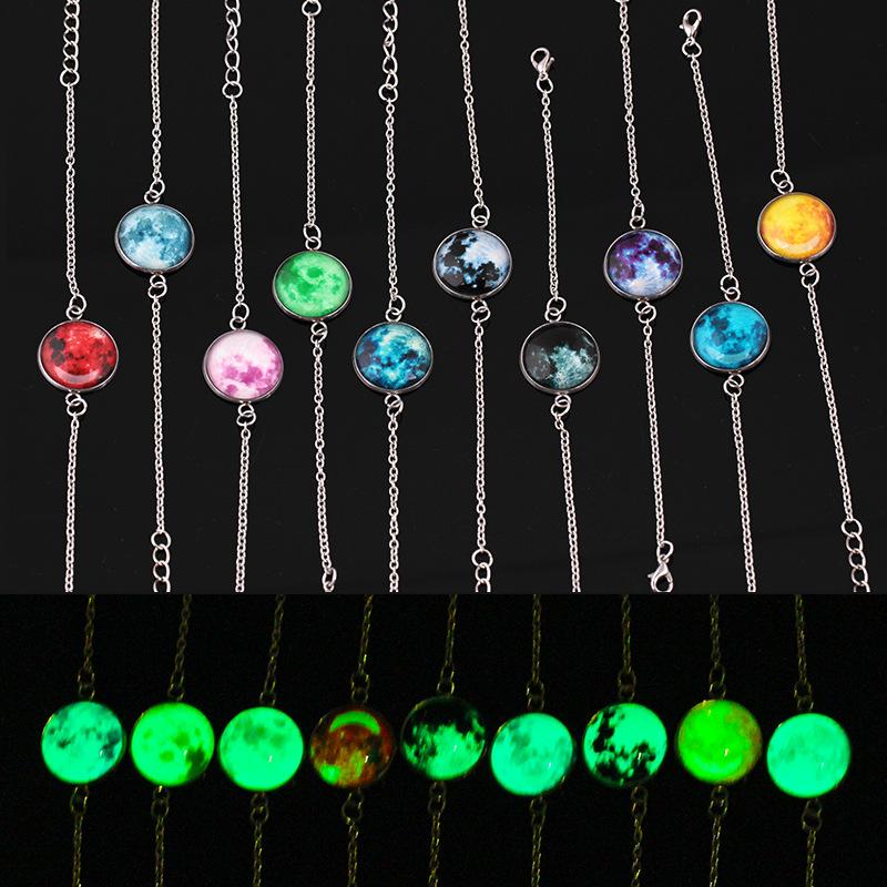 Creative Harajuku Universe Fantasy Starry Sky Time Gem Luminous Bracelet Personality Luminous Moon Bracelet Jewelry