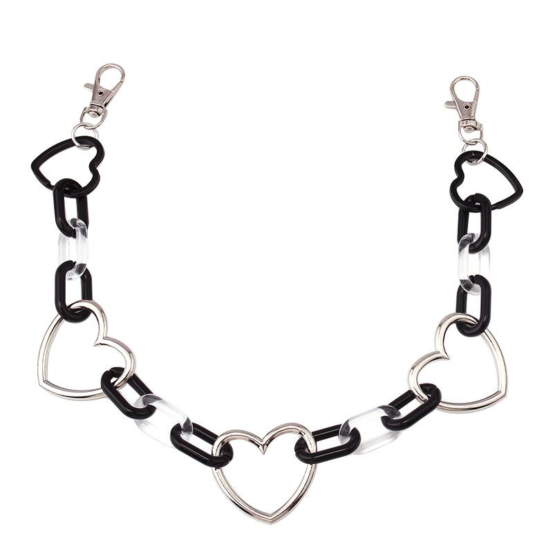 Hip Hop Punk Heart Waist Chain Fashion Pants Chain Acrylic High Street Rock Trend Decoration