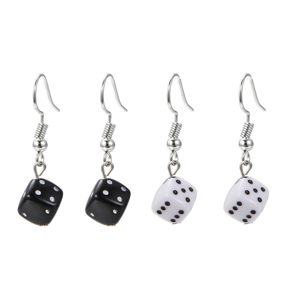 Acrylic earrings personalized creative color three-dimensional dice earrings ins simple earrings