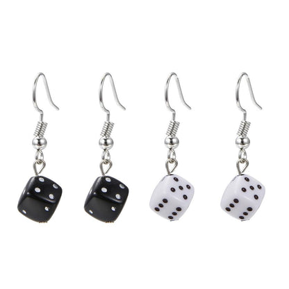 Acrylic earrings personalized creative color three-dimensional dice earrings ins simple earrings