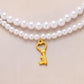 Double Pearl Necklace Titanium Steel 18K Gold Key Pendant Dignified Atmosphere Clavicle Chain