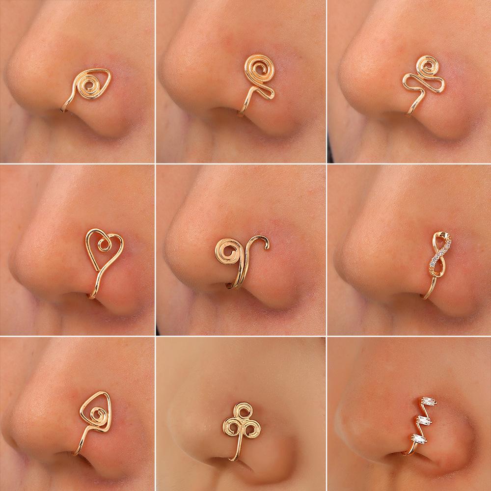 Zircon U-shaped nose clip African personality piercing-free fake nose ring nose decoration puncture jewelry