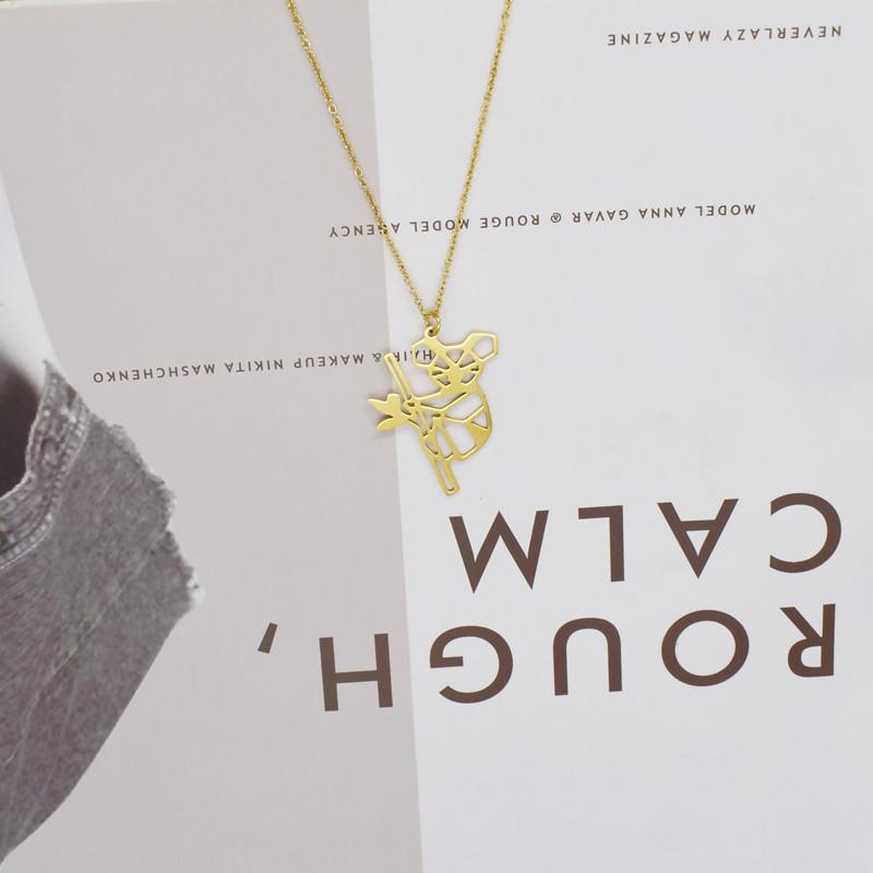 Creative Versatile Hollow Karaoke Bear Necklace Paper Folded Cartoon Karaoke Bear Pendant