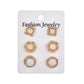 3-to-1 card imitation opal resin earrings personality simple geometric earrings set