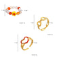 Personality light luxury niche fashion candy color stainless steel love circle small flower open ring set female