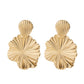 Jewelry niche cold folded shell earrings personality liquid fluid metal lotus leaf earrings