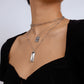 1442 Minority Stacked Retro Square Brand Rose Necklace Exaggerated Geometric Chain Acrylic Diamond Necklace