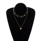 Jewelry fashion simple multi-layer drip glaze love metal piece necklace personality colorful temperament pendant