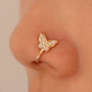 Butterfly Non-Perforated Nose Clip Fashion Personality Copper Inlaid Zircon U-shaped False Nose Ring Nose Decoration Piercing Jewelry