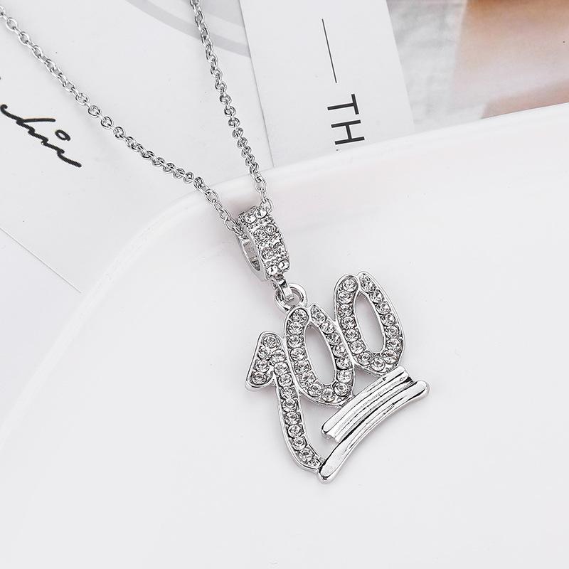 Jewelry fashion trend hip-hop necklace men's unisex diamond 1 points pendant necklace