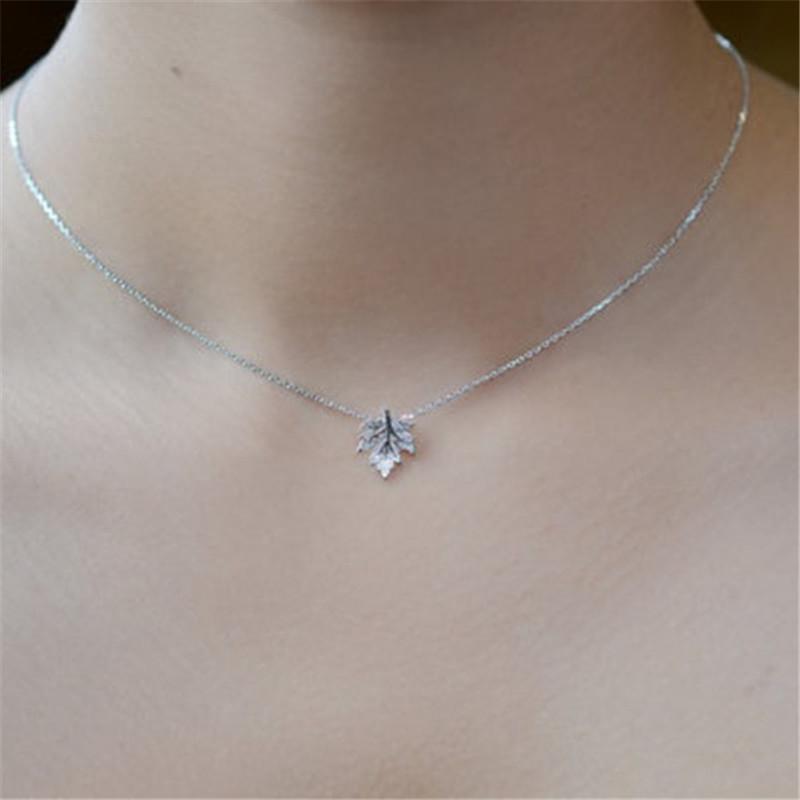 Jewelry Fashion Creative Natural Leaf Hemp Leaf Maple Leaf Pendant Versatile Clavicle Chain Ladies Necklace