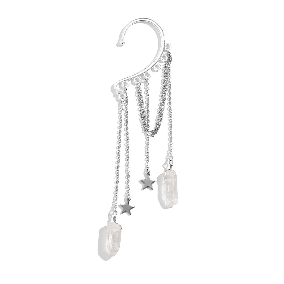Jewelry Creative Imitation Crystal Tassel Elf Earring Female Simple Single Chain Star Earrings