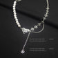 Temperament water drop love necklace niche ins pearl love splicing chain clavicle chain sweet cool necklace
