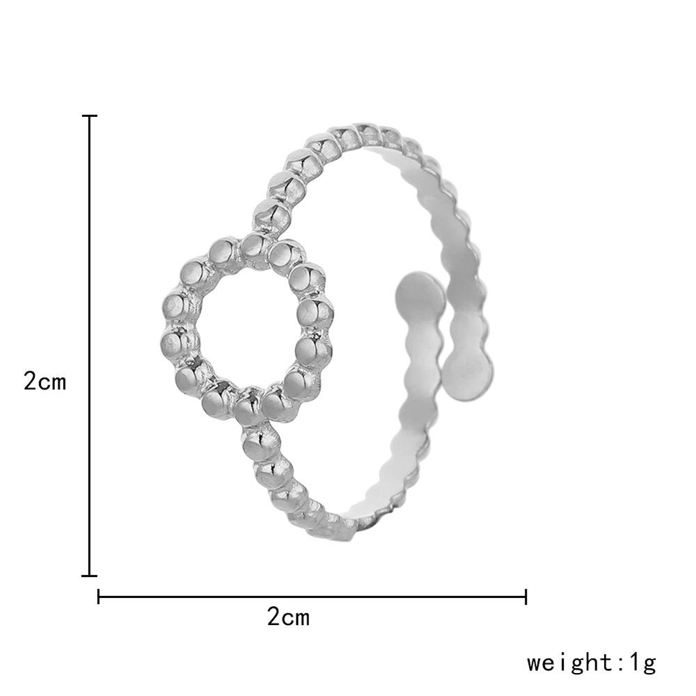Personality fashion titanium steel circle dot opening ring trend stainless steel cold ring female