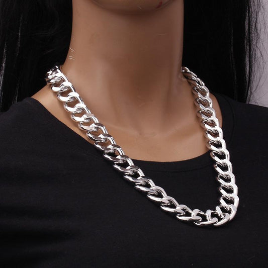 Men's Extended Exaggerated Metal Thick Necklace Fashion Versatile Geometric Necklace