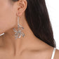 1732 hollow three-dimensional geometric flower earrings ZA fashion metal retro hip-hop punk earrings