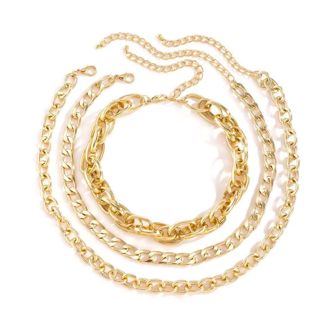 Jewelry autumn creative aluminum chain suit necklace personality exaggerated trendy women's suit necklace