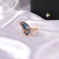 Dream seashell wing ring ins color butterfly ring temperament micro-inlaid zircon open ring