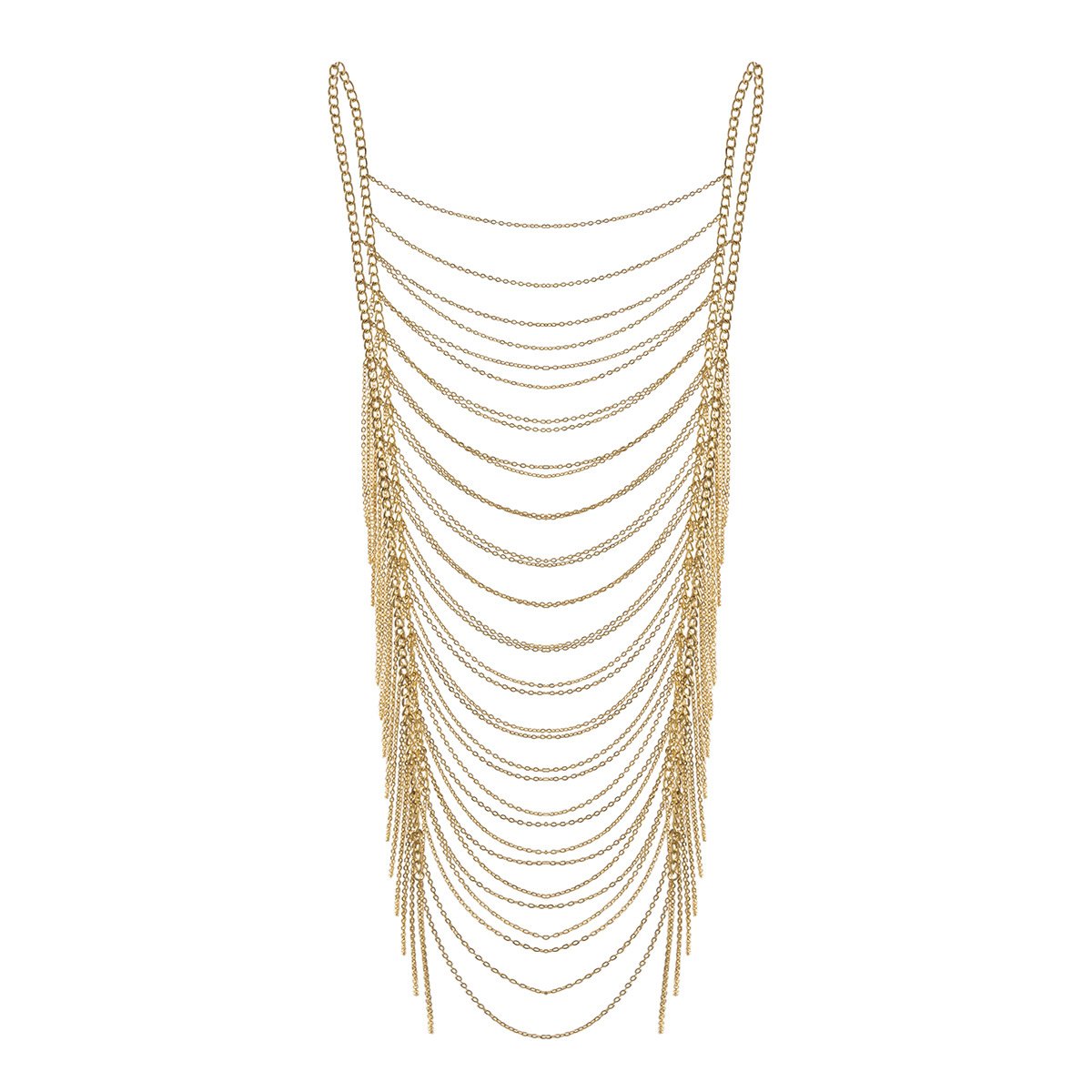 Jewelry personalized fashion hollow geometric body chain sexy multi-layer chain tassel clothing for women