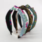 F4545 Ethnic Embroidery Geometric Flower Fashion Headband Retro Leaf Net Red Fabric Knotted Personality Headband