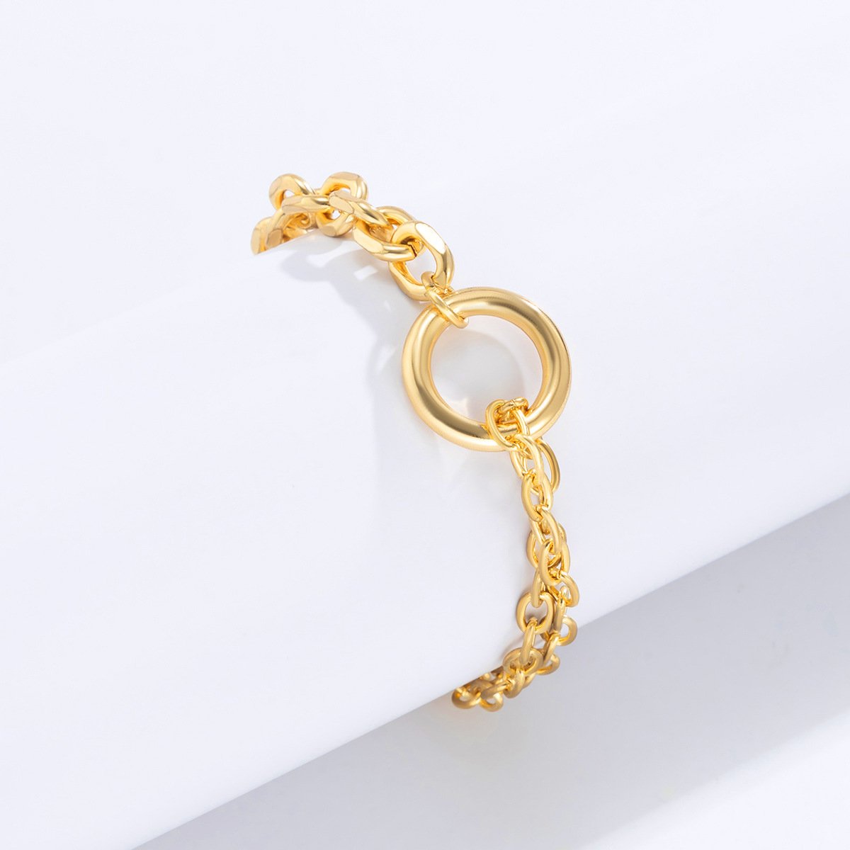 Jewelry simple ring wild cross chain bracelet retro hollow asymmetric metal jewelry