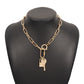 N936 Single Layer Key Lock Pendant Necklace Exaggerated Punk Personality Necklace Geometric Fashion Necklace Women