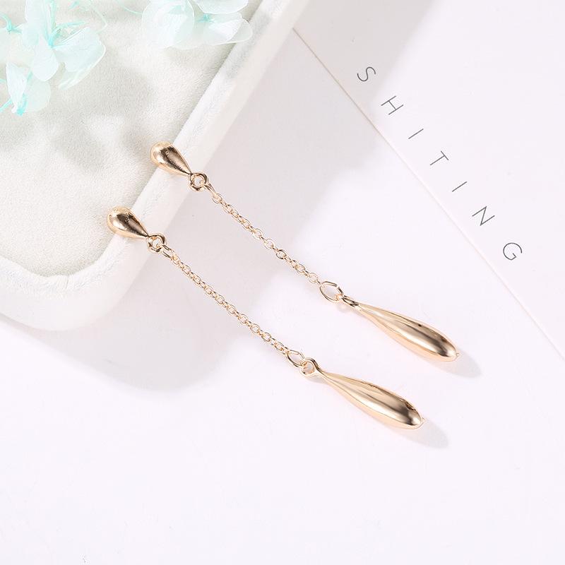 Creative Simple Water Drop Earrings Long Personality Tassel Earrings Streamlined Earrings Female Gifts